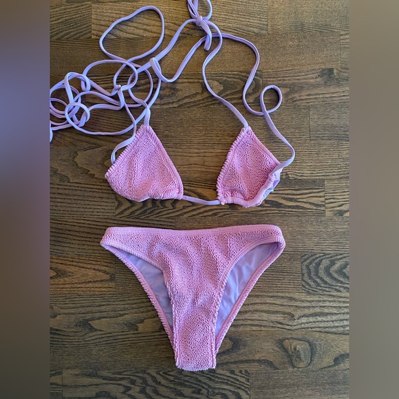 Lilac purple crinkle 2-piece bikini - Picture 5 of 6